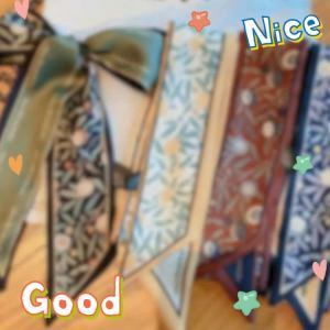 Korean Style Fresh Flower silk scarf for women twilly scarf for bags handle headband for women hair accessories for women SJ0807