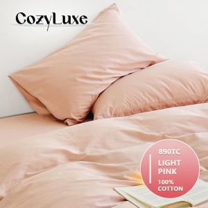 CozyLuxe 890TC 100% Cotton Comforter Set Bedsheet Set– Soft Breathable Hotel Luxury Single Queen King Size