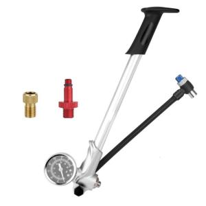 Sốc chịu lực cao Bơm 400psi máy đo áp suất Không Khí Phía Trước Ngã Ba Inflator Với Xoay Ống Thiết Kế Cho Xe Đạp Leo Núi