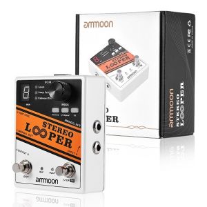 [ammoon]【Ready】STEREO LOOPER Loop Record Guitar Effect Pedal 10 Independent Loops Max. 10min Recording Time for Each Loop Unlimited Overdubbing