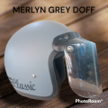 Helm Bogo Classik Garis Tiga Kaca Datar Flat SNI Pria Wanita Dewasa Murah  MERLYN GREY DOP GORILA GREY DOP. 