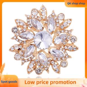 ✨QK shop✨ High-end Exquisite Rhinestone Flower Brooch Coat Cardigan Suit Pin Brooch Female Elegant Atmosphere Clothing Accessories