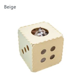 Cat House Box Cats Nest Dice Shaped Cats Nest Foldable Cat Tunnel Enclosed Bed Multifunctional Cat Toy Rumah Kucing貓抓板 猫屋