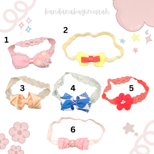 [PAKET HEMAT] [PAKET BUNDLING]MURAH Bandana Bayi Perempuan Premium / Headband / Karet Rambut / Bando Bayi/Baby Headband/ Headwrap/Bandana PHT21