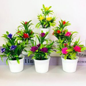 5 Small Lotus Fake Flower Potted Decoration /DIY Artificial Potted Plant Simulation Bouquet Ornament /simulation Flower Decor for Home Living Room Garden Bedroom