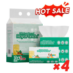 【4+4 Packs】RoyoPanda Kitchen Hanging Tissue 2Ply Thick Ultra Oil-Absorbent&Tear-Resistant For Daily Kitchen Use 225×190mm