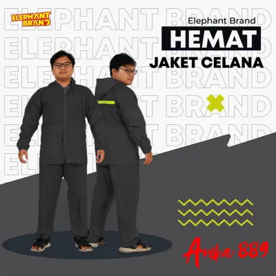 JAS HUJAN DEWASA KARET ELASTIS EKONOMIS/JAKET CELANA HEMAT BRAND GAJAH