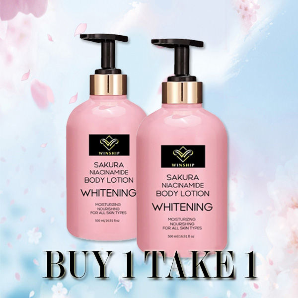 WINSHIP BUY 1 TAKE 1 Sakura Body Lotion NIACINAMIDE Whitening Moisturizing Nourishing For All Skin Types