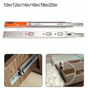 Stainless Steel Drawer Slide Hydraulic Damping Buffer Sliding Bearing Silent Cabinet Drawer Track Slide Furniture Hardware