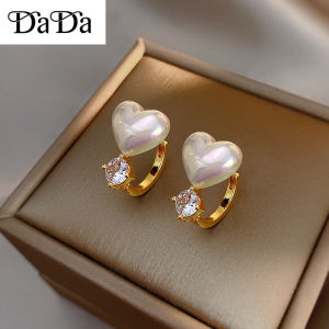 Original Saudi Gold hikaw 18k pawnable earrings womens south sea pearl white mermaid ji opal love zircon jewelry haute couture gift for girlfriend hypoallergenic