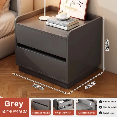 Minimalism Cream Style Solid Wood Bedside Table Bedroom Furniture Light Luxury Italian Art Locker Bedside Cabinet