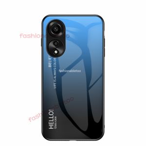 เคสสำหรับ Oppo A60 60 OppoA60 CPH2631ไล่ระดับสีเคสโทรศัพท์กระจกเทมเปอร์ป้องกันกรอบ TPU แบบนุ่มฝาหลังกันกระแทก