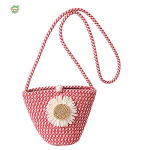 Women Girls Woven Straw Flower Decor Crossbody Bag Flower Beach Shoulder Bag for Work and Daily Use [Winnereco World]