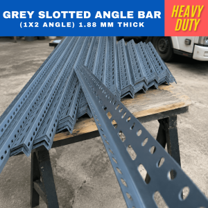 Grey slotted angle bar (1x2 angle) 2 mm thick heavy duty