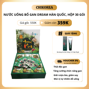 Nước uống bổ gan hỗ trợ mát gan giải rượu bia bổ gan Dream (Hộp 30 gói x 70ml) Hàn Quốc Date mới CHIKOREA
