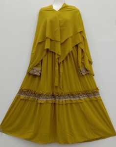 gamis syari dewasa model Renda besar gold | RU/syari dewas RU