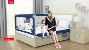Thanh chắn giường 2m 1m8 1m6 cao 105cm chống kẹt 24 nắc điều chỉnh cho bé an toàn KidAndMom BR02 BR23 BR25 mẫu mới trượt lên xuống (Giá 1 thanh)