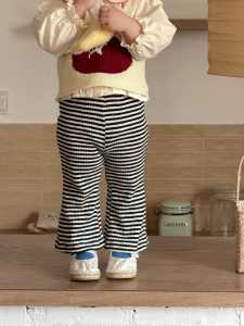 Baby spring-style doll shirt 2026 Korean-style childrens clothing girls spring outfit vest and striped pants set