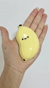 Taba Style Banana Squishy Soft Sticky Slow Rising Squeeze Toy Stress Relief Sensory Fidget Toy Mainan Budak Murah Viral