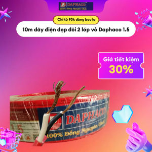 Dây điện ruột đồng đôi dẹp 2 lớp vỏ 1.5 (10M)