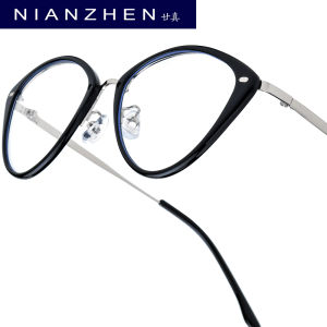 NIANZHEN TR90 Hợp Kim Kính mắt khung phụ nữ mắt mèo thiết kế thương hiệu kính người đàn ông siêu nhẹ Kính Mắt Kiểu cổ điển hoài cổ kính 11510