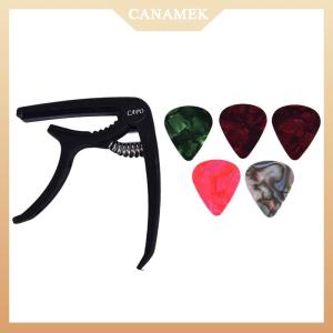 [CANAMEK] 1 Guitar Capo and 5 Guitar Picks for Acoustic Electric Guitarra Accessories