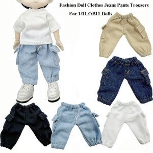 DOWNA Tự làm Quần Jean Búp Bê Thời trang Nhiều màu sắc Quần áo búp bê phụ kiện đồ chơi  Quần jean có túi Dành cho búp bê OB11 1/11 búp bê YMY 1/12 Bjd/GSC/búp bê Obitsu 11