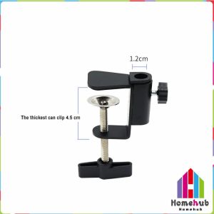 Homehub Black C-Clamp Desk Light Clamp Mount Holder Cantilever Bracket for Desktop Table Lamp