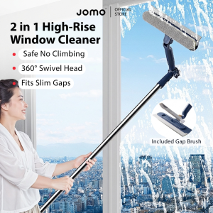 ✅SG Ready Stocks✅ JOMO Window Cleaning Brush Extendable Double Sided Glass Cleaner High Rise Window Wiper Tool