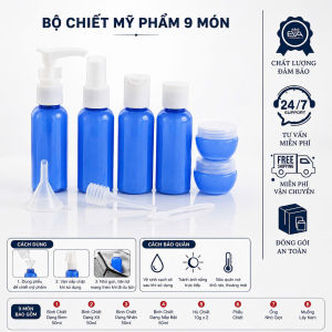 Bộ Chiết Mỹ Phẩm 9 Món Bình Chiết Du Lịch 50ml Kèm Hũ Chiết Và Phụ Kiện