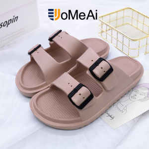 UoMeAi Tren Mode Pakaian Luar Sandal Wanita Bawah Tebal Sandal Sepatu Ujung Bulat Tidak licin Anti bau Lembut Nyaman