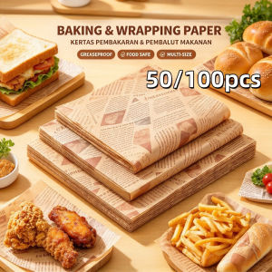 50/100PCS Baking Paper Food Wrapper Baking Paper Placemat Fries Burger Greaseproof Paper Air Fryer Grilling Paper