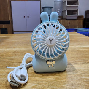 Quạt Cầm Tay Mini Tai Thỏ Cute 2 Tốc Độ Gió Sạc USB Tiện Dụng Dễ Mang Theo Khi Đi Học Đi Làm Đi Chơi