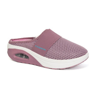 [Free Shipping] WomenS New Autumn And Summer Casual Closed-Toe Mesh Round-Toe Wedge Heel Slippers Available In Large Sizes