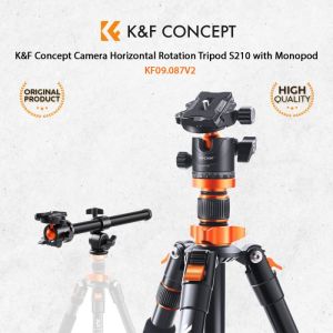 K&F KNF KF Concept S210 + BH-28L Horisotal Rotation Tripod Camera - Tripod Kamera Super Kokoh