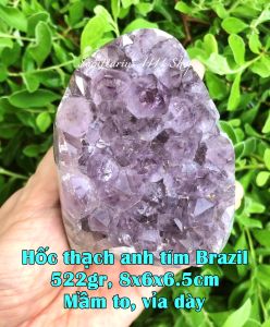 Hốc đá tinh thể thạch anh tím trọng lượng từ 280gr - 600gr