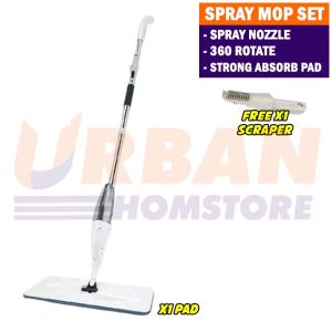 UBH NEW Easy spray mop lantai 360 Degree Free 2 pads water mop spray microfiber Magi mop lantai viral