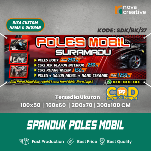 Jasa Print Banner Poles Mobil Spanduk Custom Gratis Desain