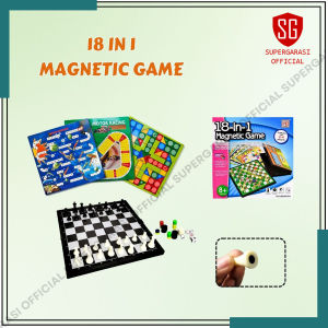 18in1 Magnetic game papan catur ular tangga ludo Family board game