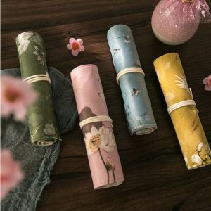 HOTOTO Roll Up Pencil Case Large Capacity Traditional Palace Stationery Bag Vintage Roll Pouch Students