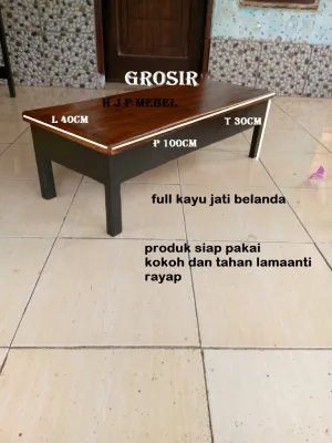 TERMURAH meja lesehan meja makan meja komputer full kayu jati belanda siap pakai panjang 100cm lebar 40cm tinggi 30cm hitam coklat