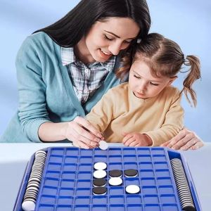 SI958 Tabletop Game Flip Black White Chess Board Parent-Child Interactive Touch Flip Kid Overturn Chess Games Toy Funny Reversi Strategy Board Game Travel