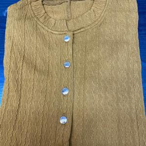 Busana Muslimah Wanita Gamis Hana Dress Busui Frendy Kancing Hidup Lengan Balon Rajut Knit Import