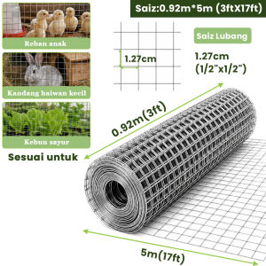 Outdoor Garden Fence 3FT x 40FT PVC Coated Galvanized Welded Wire Mesh BRC Netting for Plant Protection & Landscape Boundary