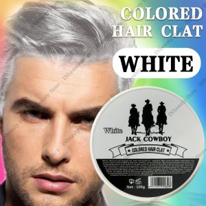 100g Washable Hair Dye Wax Molding Paste Dye Styling Pomade White Gray Temporary Hair Color Wax