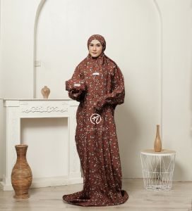 Mukena Trusan FLORA Series Travelling Dewasa Lajuran Langsung by Almahira