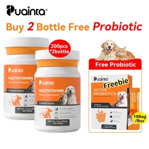 Ready stock 🇲 🇾 PUAINTA Multivitamin Supplement Tablets for Cat Dog Hair Loss Balanced Nutrition Eye Protection Vitamin forHealthcare 200pcs/