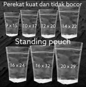 P2 JOLIE/Royal-PP Standing Pouch 9cm sampai 29cm/Plastik Klip Double Seal/isi 50pcs