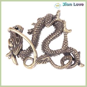 Jion Love 1 cái đồ cổ đồng thau trang trí Tượng Rồng động vật thần thoại Trung Quốc tượng đồng hình thu nhỏ tinh khiết đồng thau Điêu Khắc Rồng