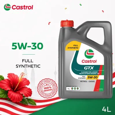 Castrol GTX 5W-30 (4L) Fully Synthetic Engine Oil API SP ILSAC GF-6 for Petrol and Diesel Vehicles